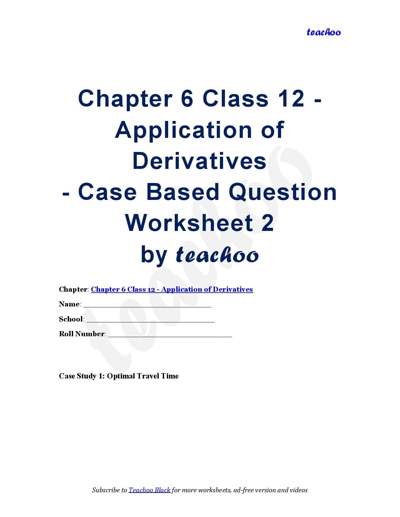 Download PDF &ndash; Class 12 Case Based Questions Assignment (with answer) - Teachoo Questions - Case Based
