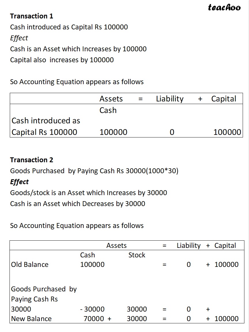 part 6 - Accounting Equation for Purchases, Sales, and Stock - Chapter 5 - Accounting Equation - Class 11 - Accountancy