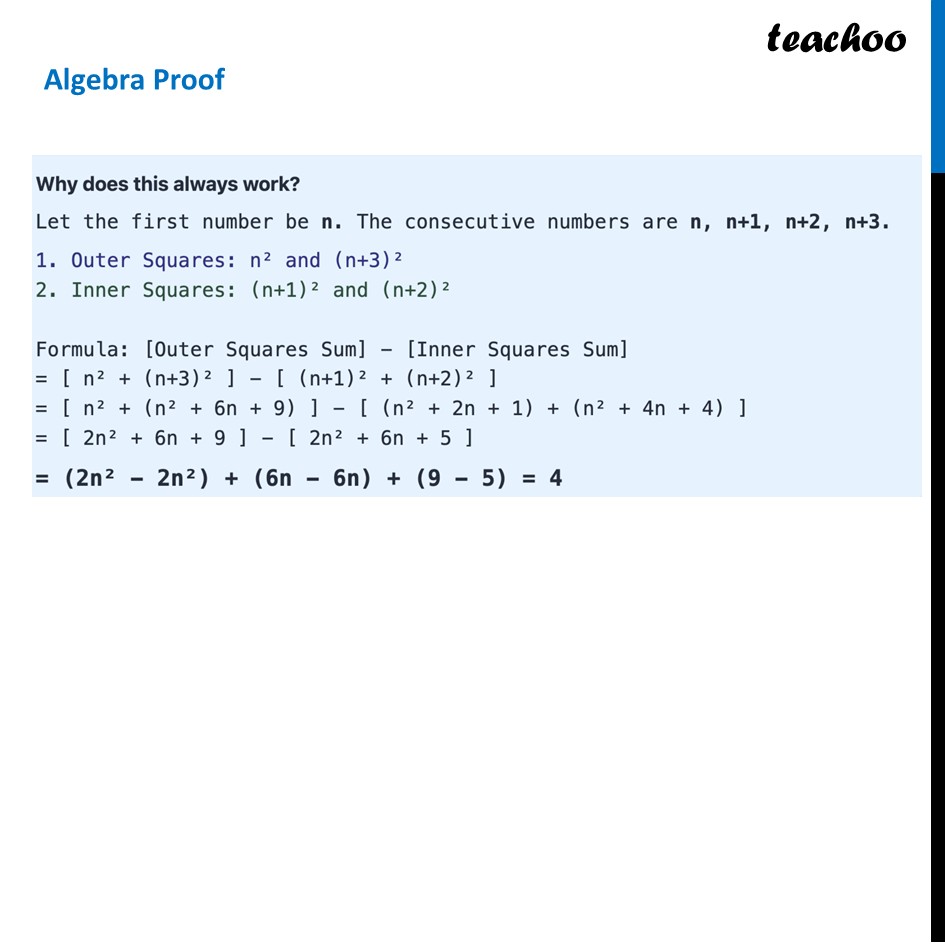 part 3 - Question 1 - Think and Reflect (Page 69) - Consecutive Square Numbers - Chapter 4 Class 9 - Exploring Algebraic Identities (Ganita Manjari I) - Class 9