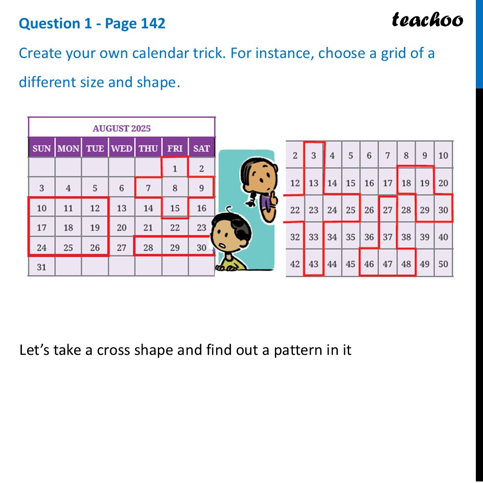 Create your own calendar trick. For instance, choose a grid of a - Fun with Grids