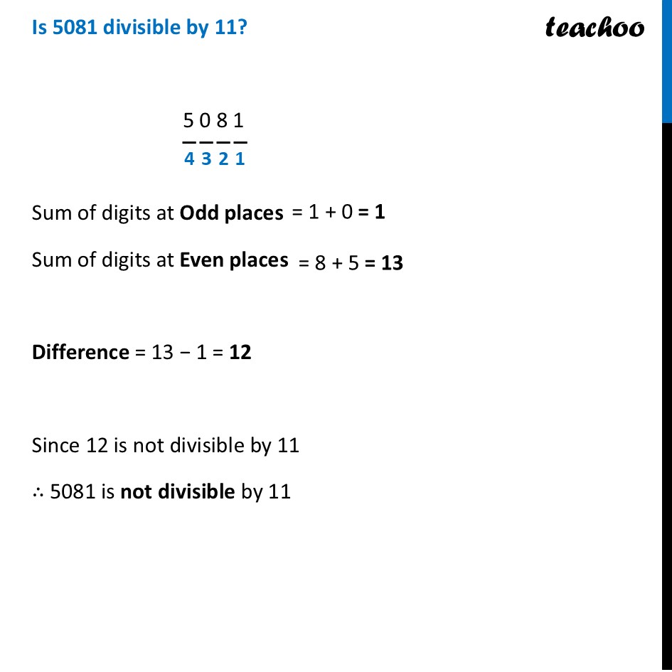 part 6 - Shortcut for Divisibility by 11 - Shortcut for Divisibility by 11 - Chapter 5 Class 8 - Number Play (Ganita Prakash) - Class 8 (Ganita Prakash - 1, 2 & Old NCERT)
