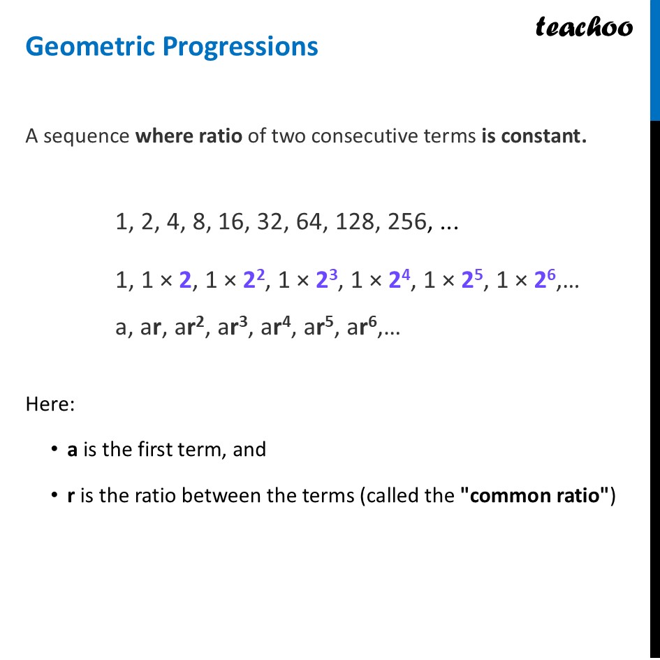 Geometric Progressions - Formula, Examples [With Video] - Class 9 Math - Geometric Progressions