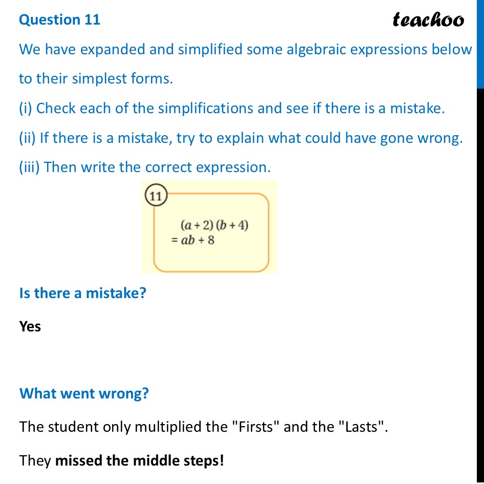 [Mind the Mistake, Mend the Mistake] Write the correct expression - Mind the Mistake, Mend the Mistake