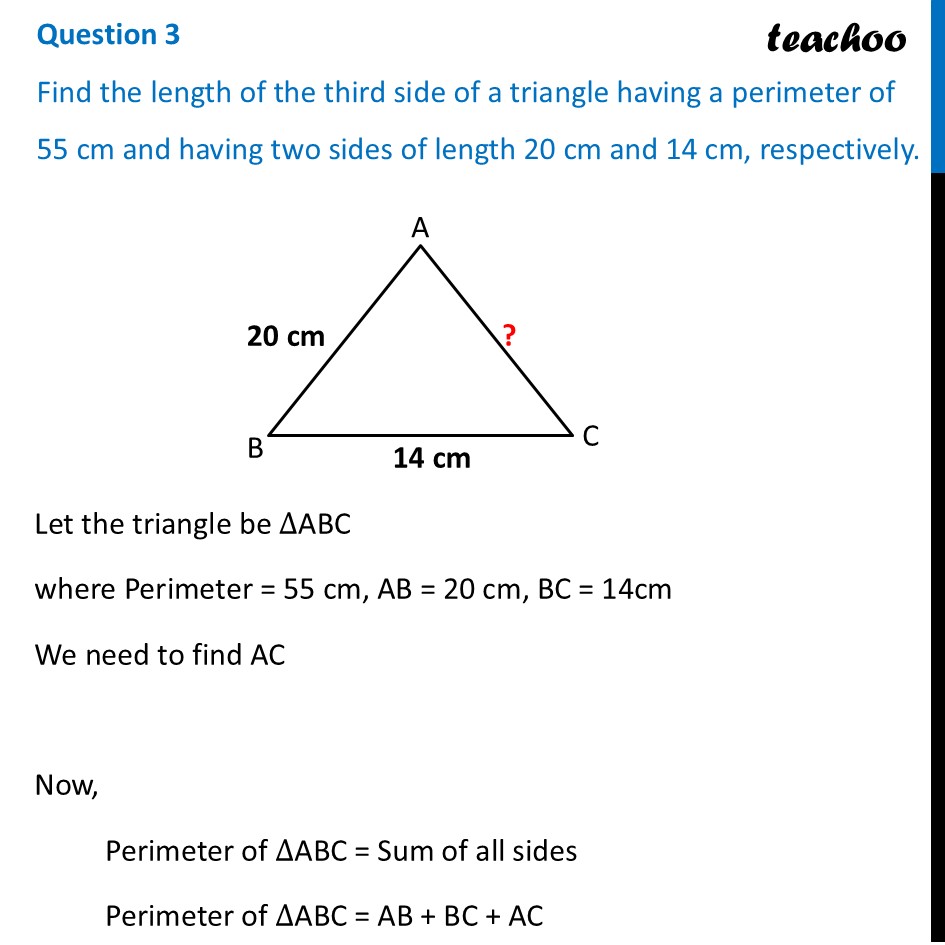 Find the length of the third side of a triangle having a perimeter of - Figure it out - Page 132