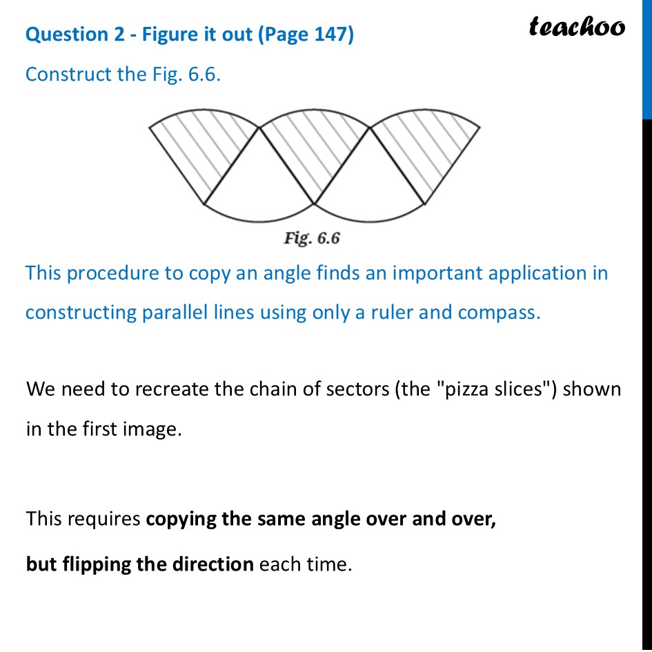 This procedure to copy an angle finds an important application in - Constructing Copy of an Angle
