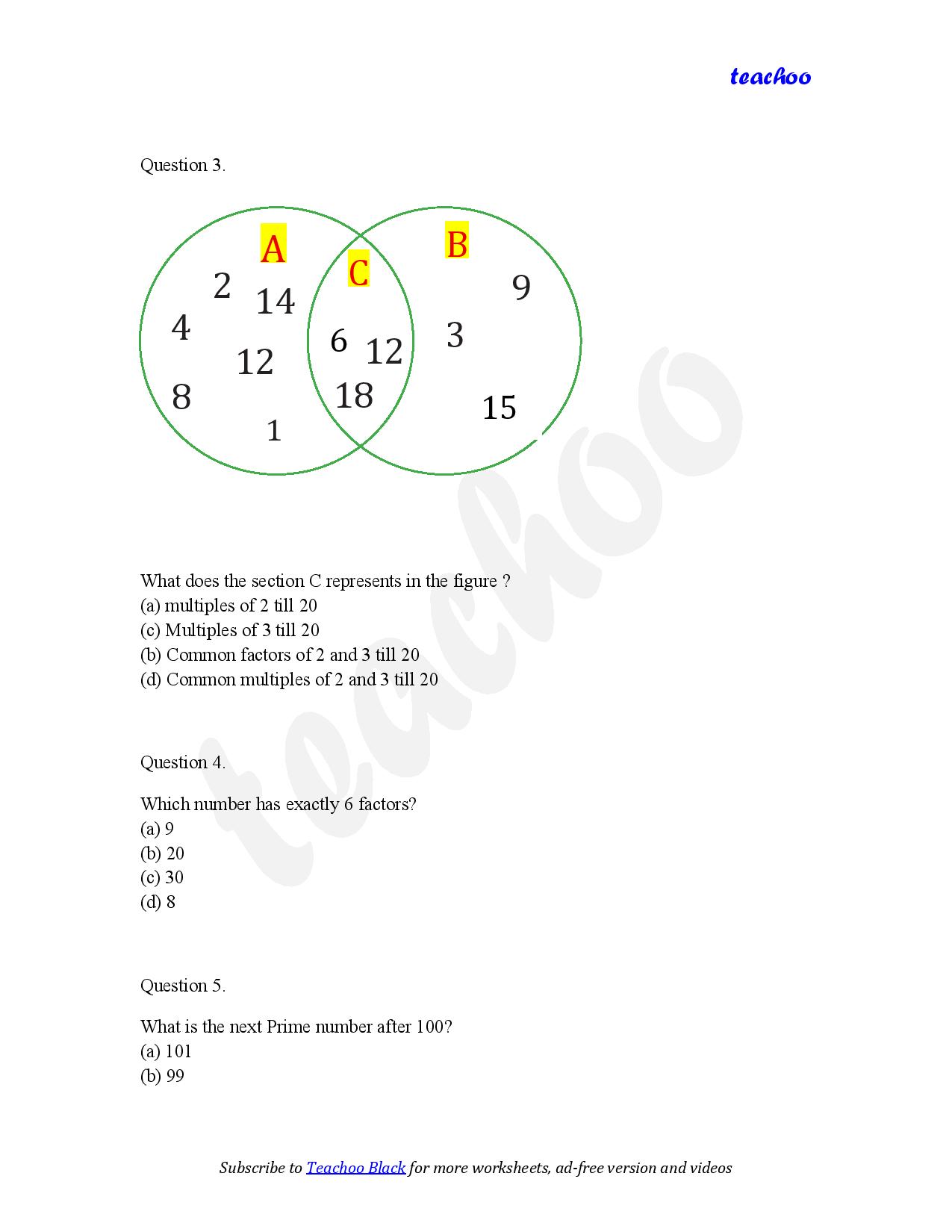 part 2 - MCQ - Worksheet 2 - Teachoo Questions - MCQs - Chapter 5 Class 6 - Prime Time (Ganita Prakash) - Class 6 (Ganita Prakash & Old NCERT)