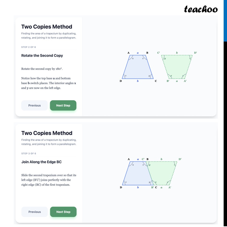 part 2 - Finding the Area Using Two Copies of the Trapezium - Area of Trapezium - Chapter 7 Class 8 - Area (Ganita Prakash II) - Class 8 (Ganita Prakash - 1, 2 & Old NCERT)
