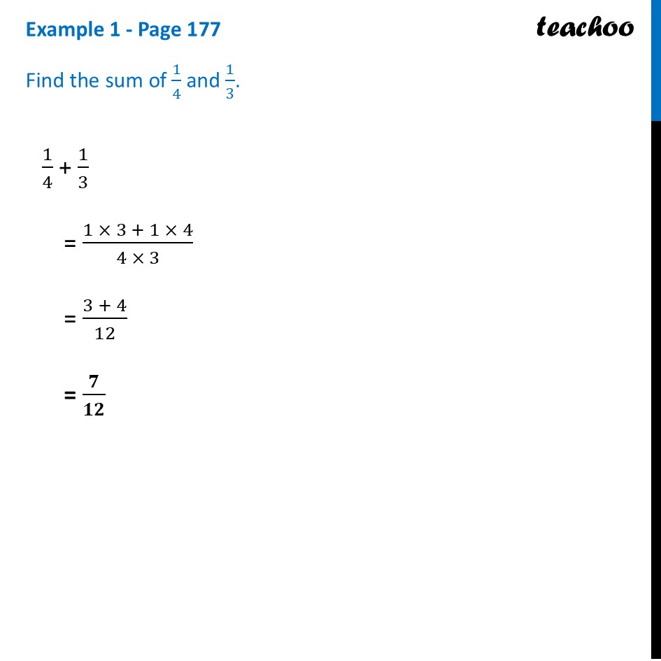 [Maths Class 6] Find the sum of 1/4 and 1/3 [Ganita Prakash] - Addition of Fractions
