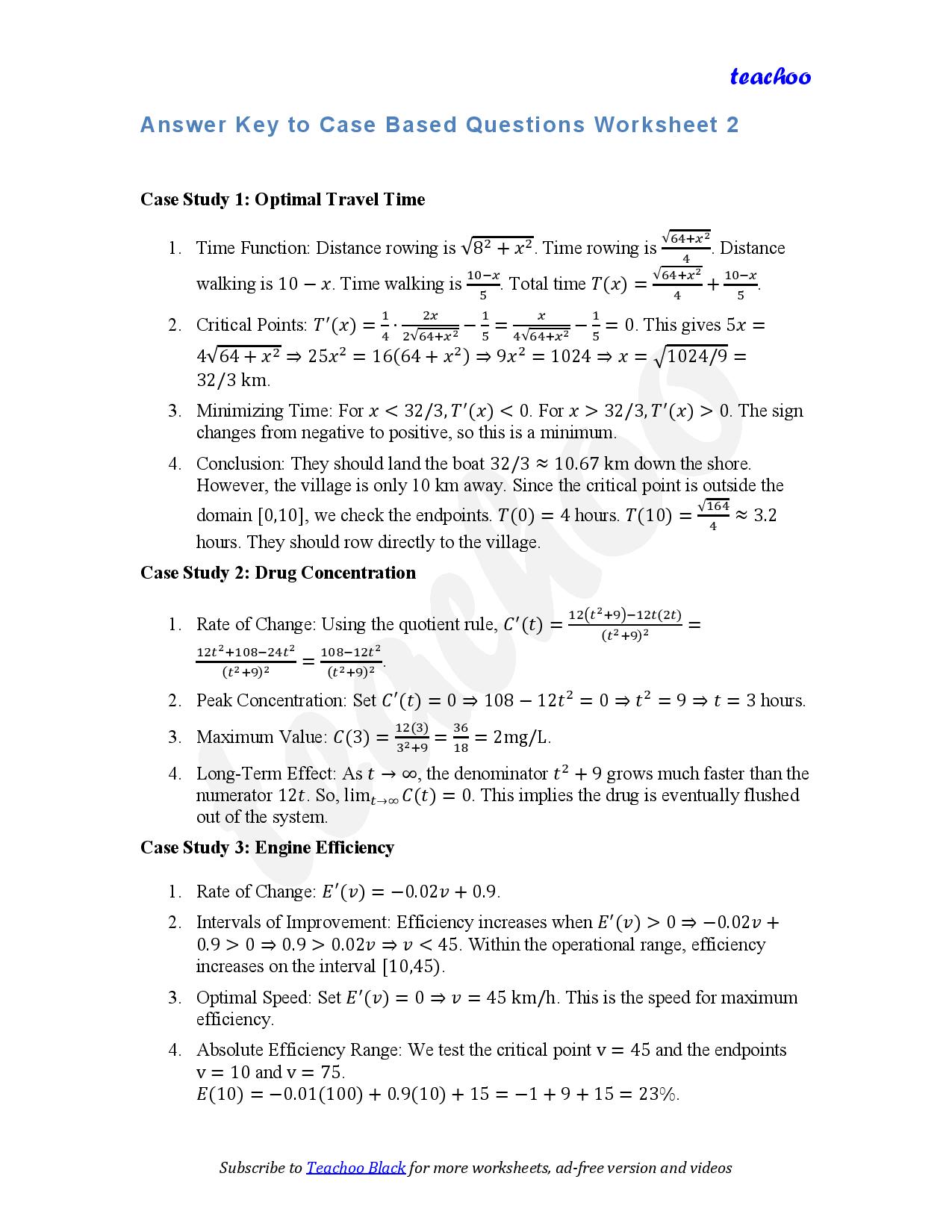 part 6 - Case Based Questions - Worksheet 2 - Teachoo Questions - Case Based - Serial order wise - Chapter 6 Class 12 Application of Derivatives