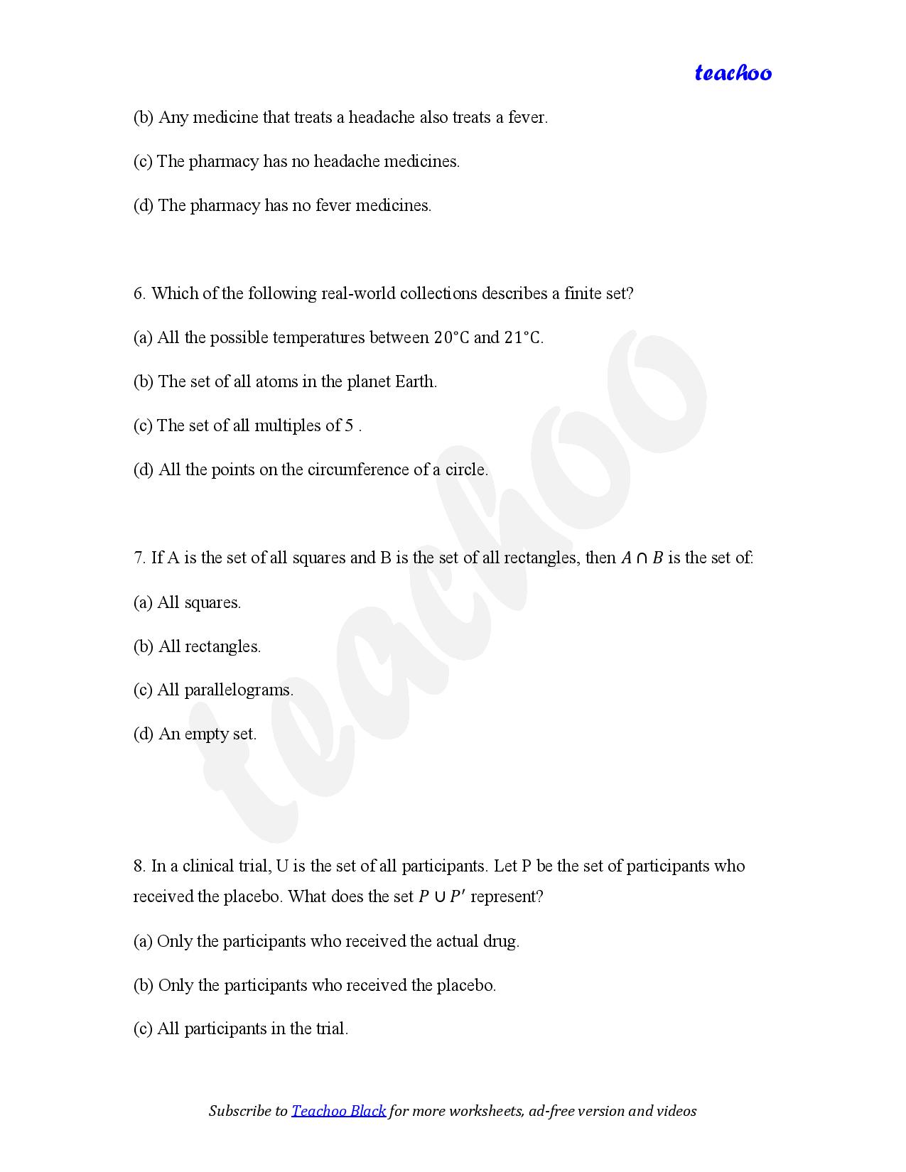 part 3 - MCQ - Worksheet 2 - Teachoo Questions - MCQs - Serial order wise - Chapter 1 Class 11 Sets