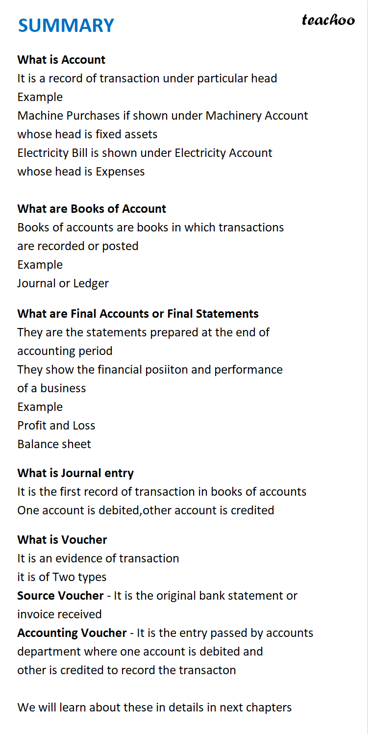 part 2 - Accounting Procedure Terms - Chapter 1 - Introduction to Accounting - Class 11 - Accountancy