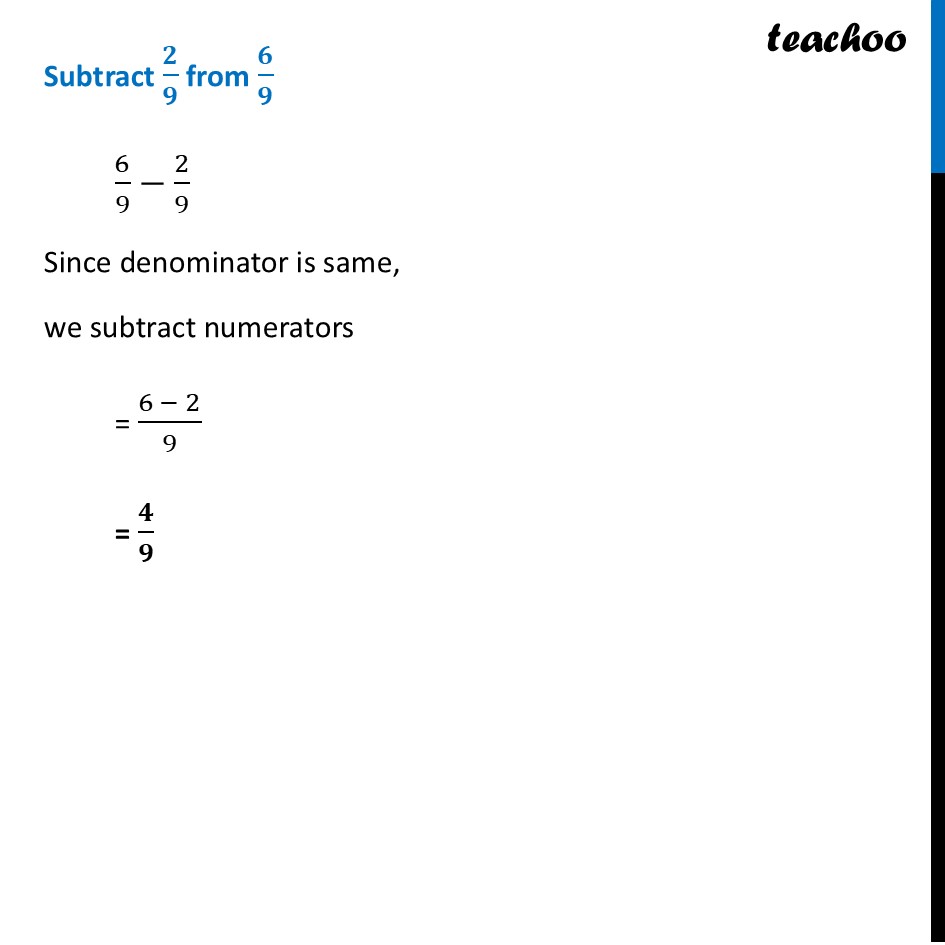 part 2 - Subtracting Fractions with same denominator - Subtraction of Fractions - Chapter 7 Class 6 - Fractions (Ganita Prakash) - Class 6 (Ganita Prakash & Old NCERT)