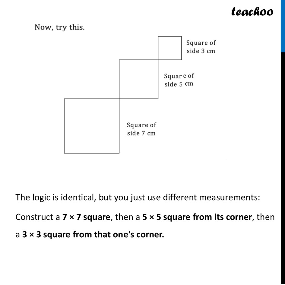 part 3 - Construct Falling Squares - Questions - Page 201 to 203 - Chapter 8 Class 6 - Playing with Constructions (Ganita Prakash) - Class 6 (Ganita Prakash & Old NCERT)