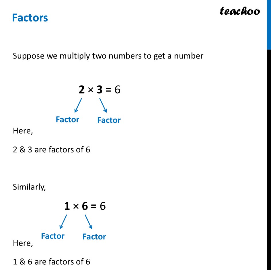 Factors - Definition, Properties, and Examples [Teachoo] - Factors and Multiples