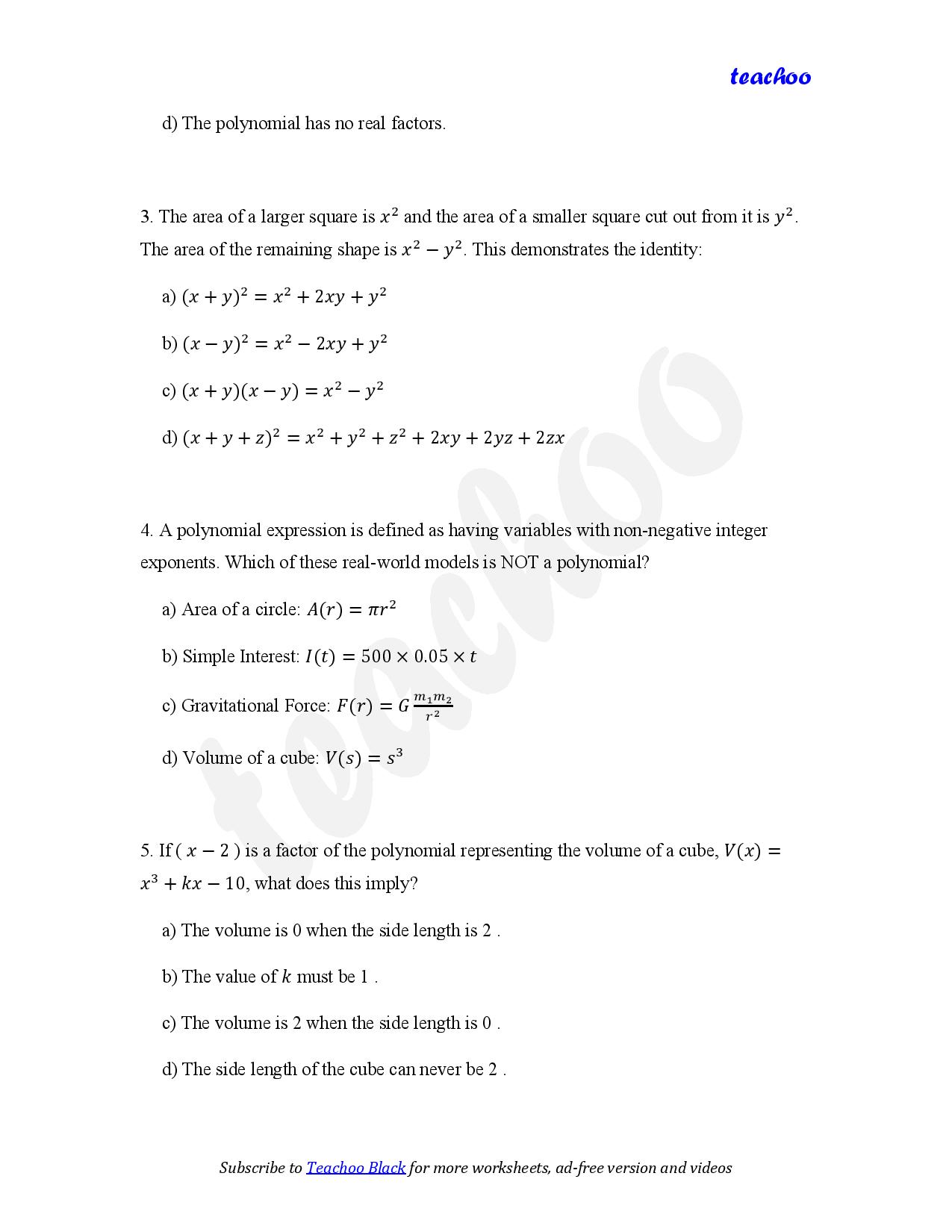 part 2 - MCQ - Worksheet 2 - Teachoo Questions - MCQs - Serial order wise - Chapter 2 Class 9 Polynomials