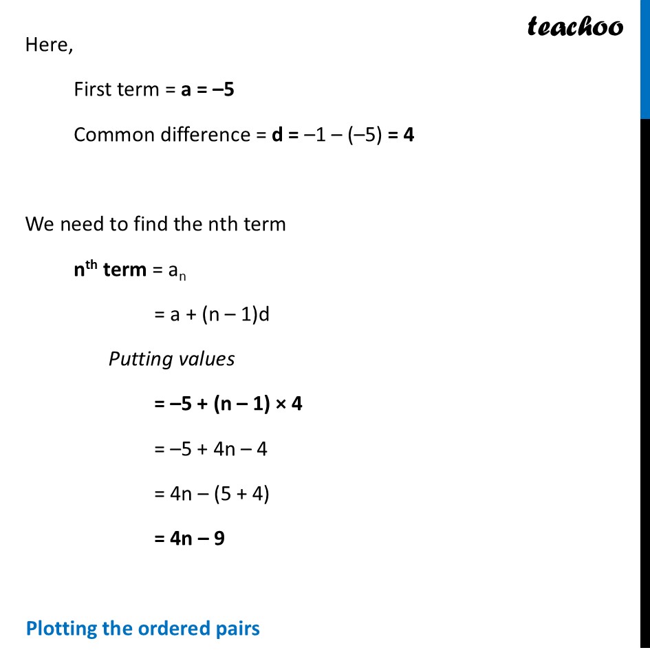 part 4 - Exercise Question 1 (Page 182) - Visualising an AP - Chapter 8 - Predicting What Comes Next: Exploring Sequences & Progress - Maths Class 9