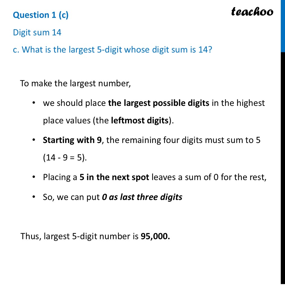 part 3 - Question 1 - Playing with Digits - Chapter 3 Class 6 - Number Play (Ganita Prakash) - Class 6 (Ganita Prakash & Old NCERT)