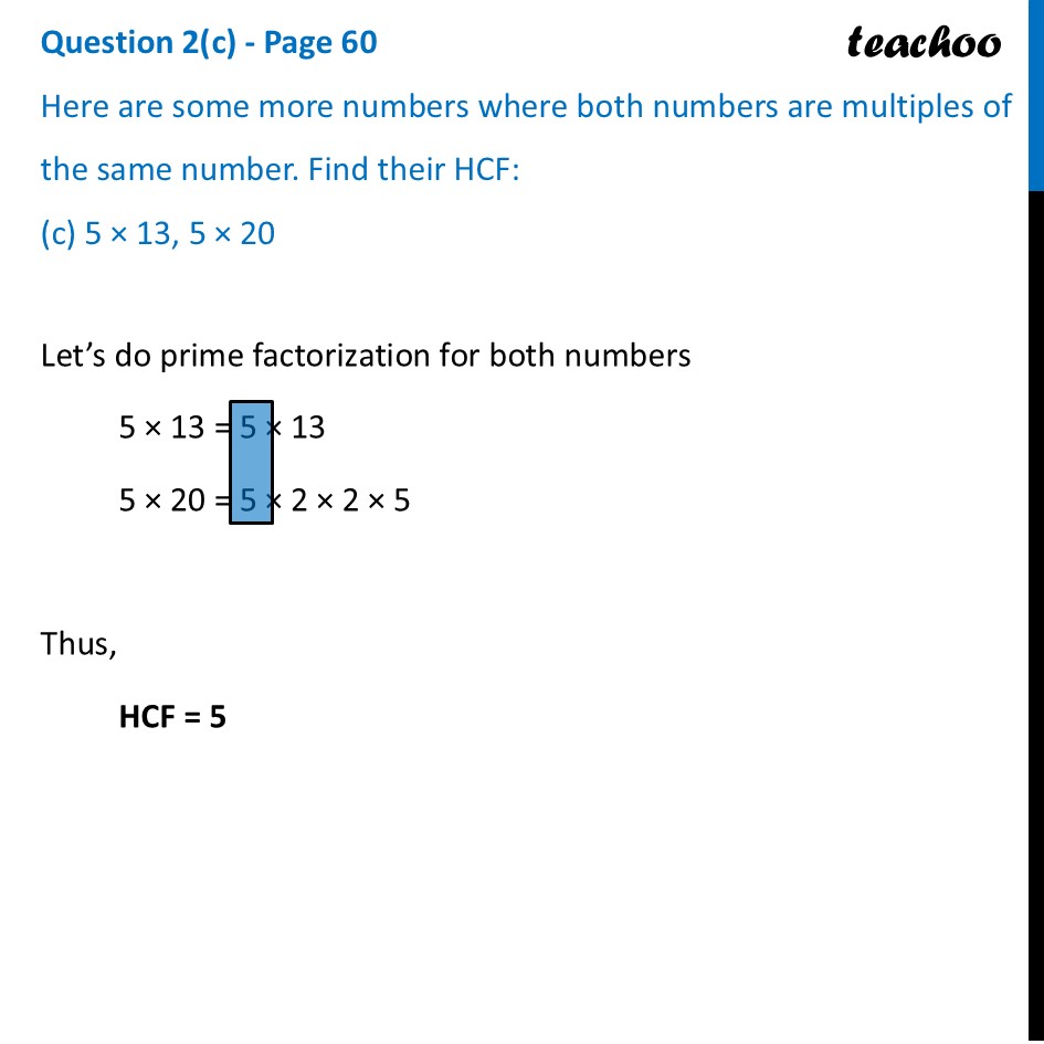 part 3 - Question 2 - Page 60 - Miscellenaous Questions on HCF, LCM - Chapter 3 Class 7 - Finding Common Ground (Ganita Prakash II) - Class 7 (Ganita Prakash 1, 2 & old NCERT)