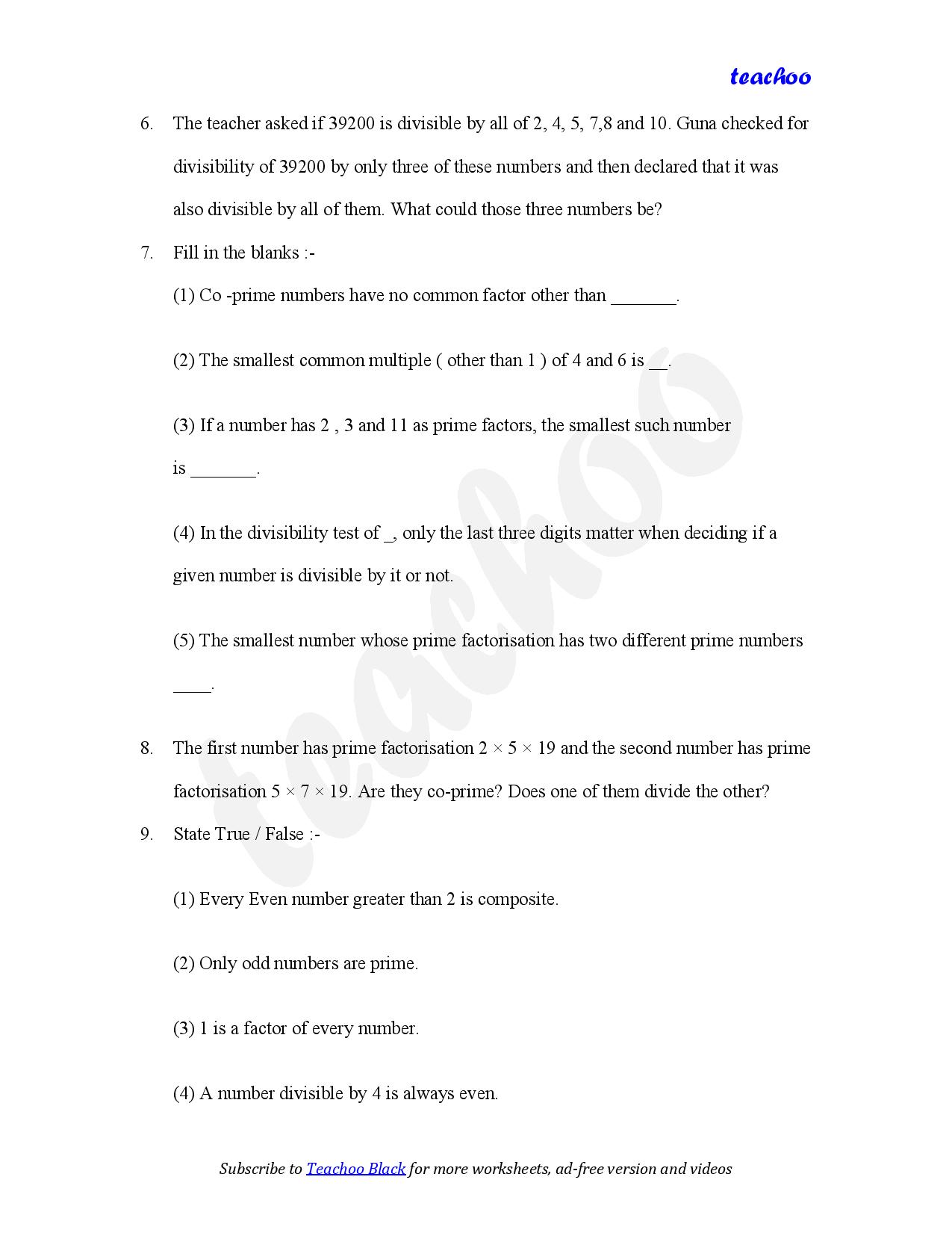 part 2 - Mix Questions - Worksheet 1 - Teachoo Questions - Mix - Chapter 5 Class 6 - Prime Time (Ganita Prakash) - Class 6 (Ganita Prakash & Old NCERT)