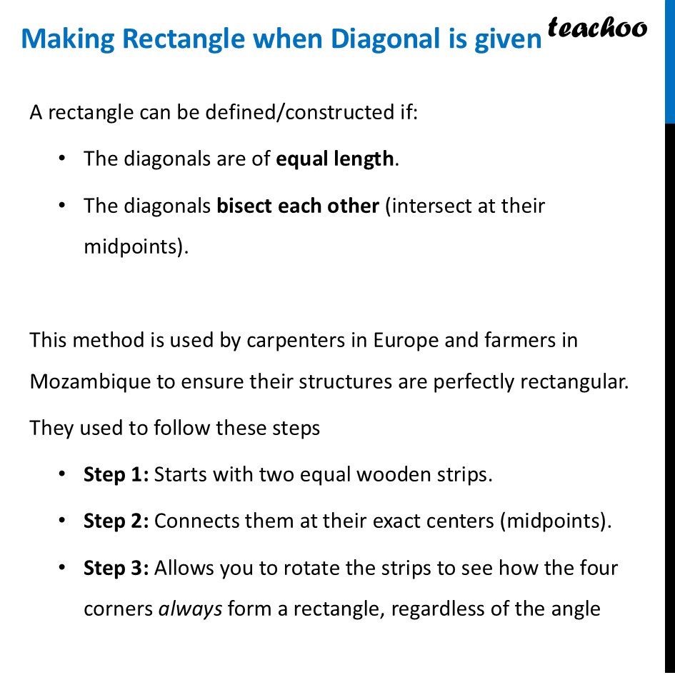 Making Rectangle when Diagonal is given - Step-by-Step Explanation - Rectangle