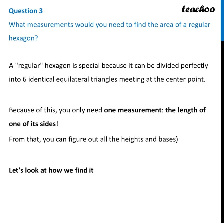 What measurements would you need to find the area of a regular - Figure it out - Page 160