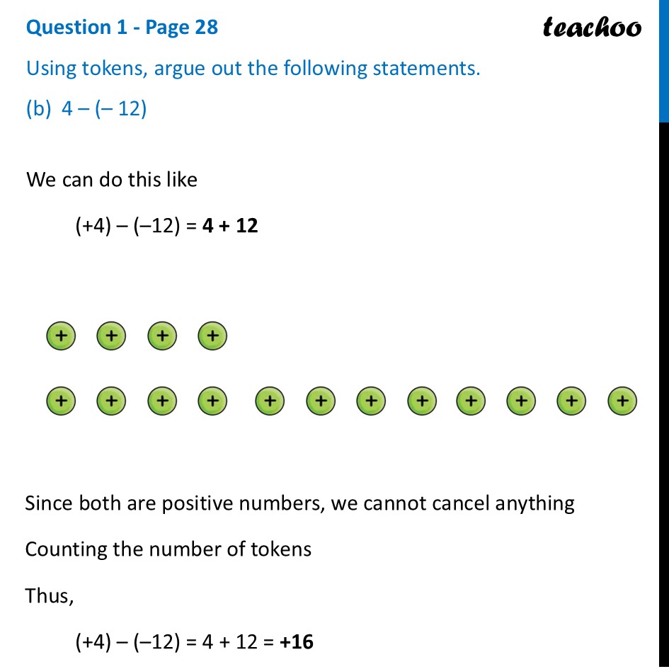 part 3 - Question 1 - Page 28 - Token Model for Adding and Subtracting Integers - Chapter 2 Class 7 - Operations with Integers (Ganita Prakash II) - Class 7 (Ganita Prakash 1, 2 & old NCERT)