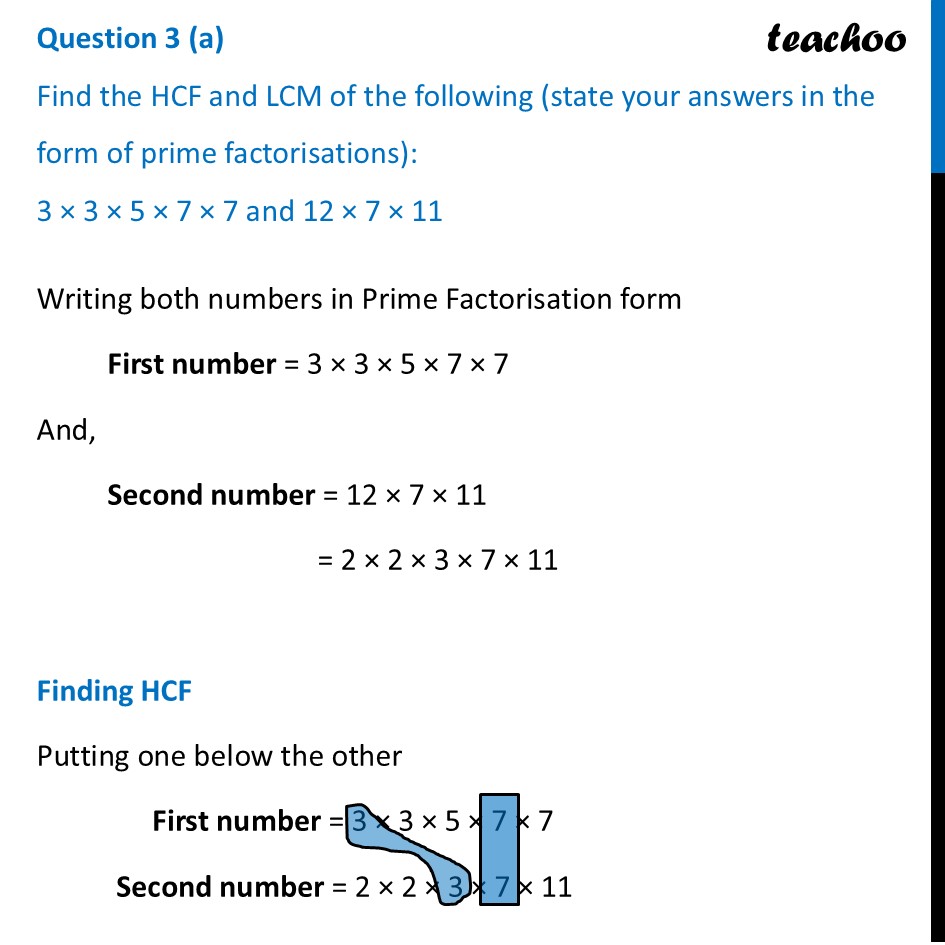 Find the HCF and LCM of the following (state your answers in the form - Figure it out - Page 63, 64