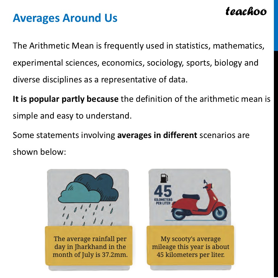 [Maths] Averages Around Us: Importance and Use of Arithmetic Mean - Averages Around Us