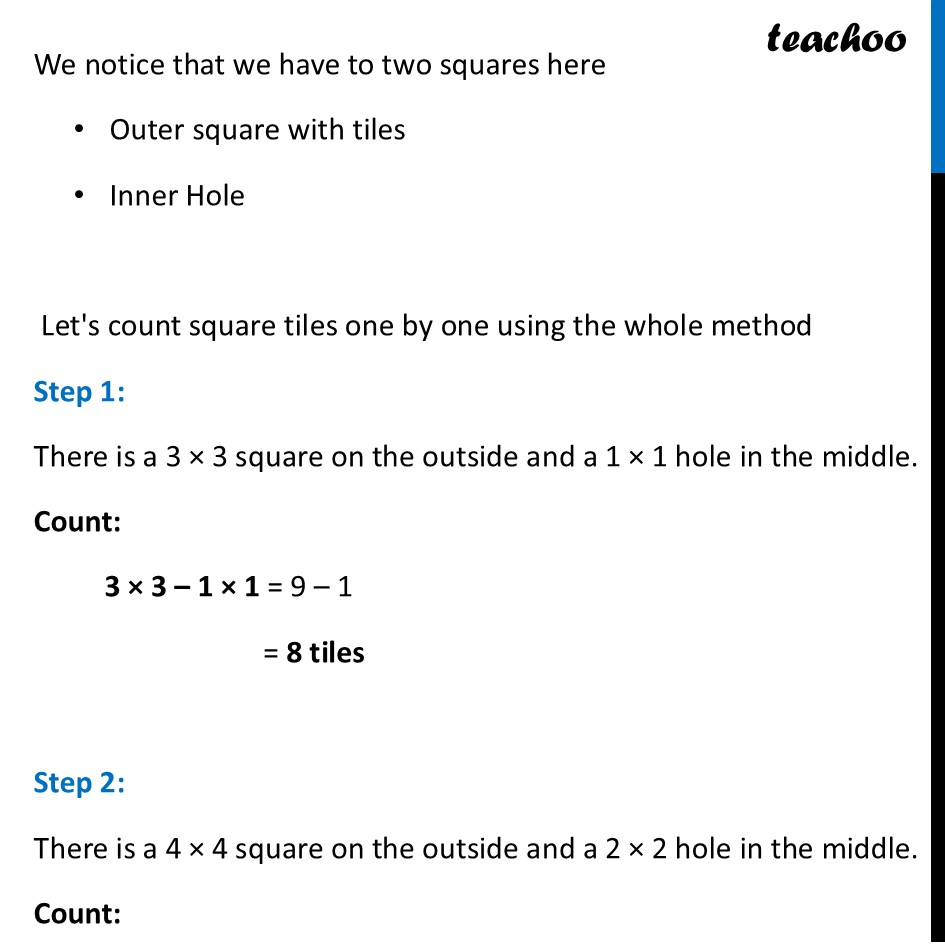 part 2 - Pattern made of Square Tiles - This Way or That Way, All Ways Lead to the Bay - Chapter 6 Class 8 - We Distribute yet things Multiply (Ganita Prakash) - Class 8 (Ganita Prakash - 1, 2 & Old NCERT)