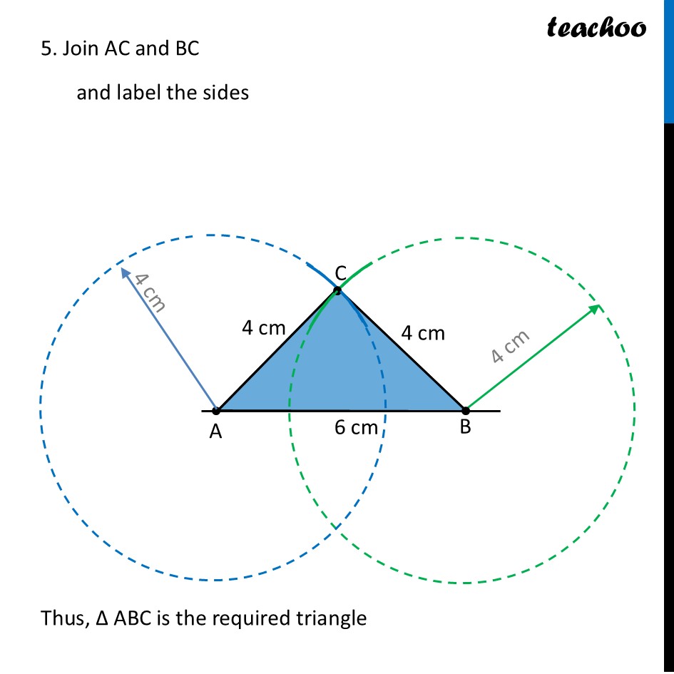 part 6 - Question (a) - Page 150 - Constructing a Triangle when its Sides are given - Chapter 7 Class 7 - A tale of three Intersecting Lines (Ganit Prakash) - Class 7 (Ganita Prakash 1, 2 & old NCERT)