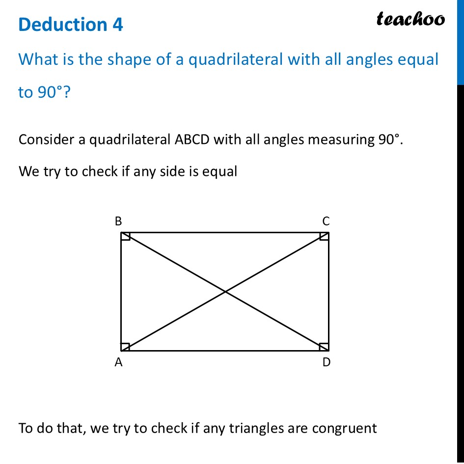 Deduction 4 - What is the shape of a quadrilateral with all [Class 8] - The Process of Finding Properties