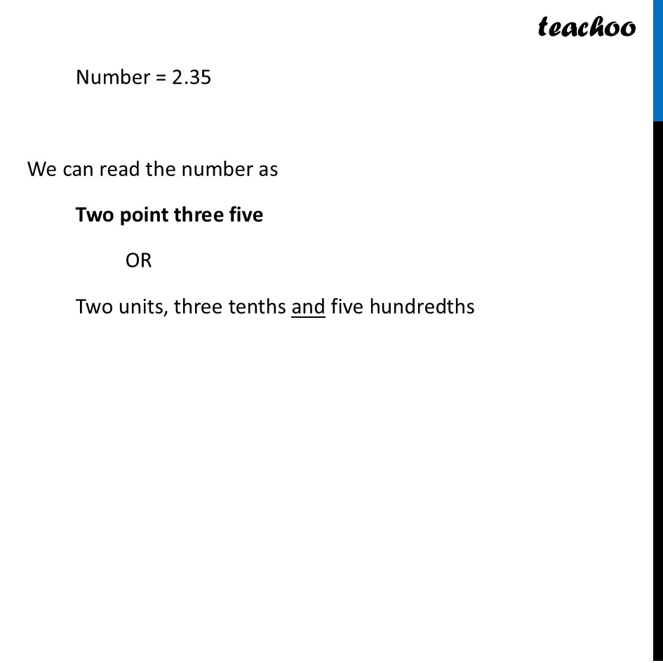 part 2 - Question 1 (a) - Page 63 - Reading and Writing Decimals - Chapter 3 Class 7 - A peek beyond the Point (Ganita Prakash) - Class 7 (Ganita Prakash & Old NCERT)