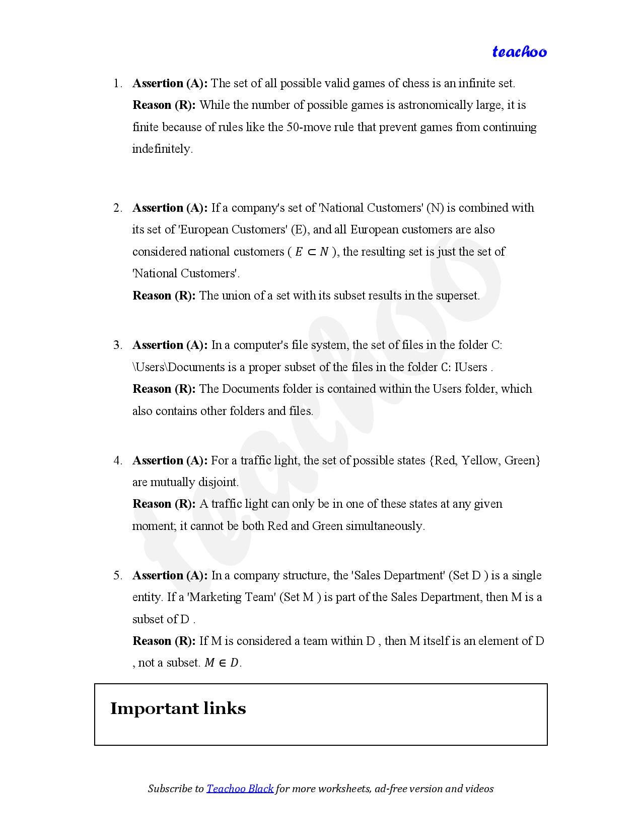 part 2 - Assertion Reasoning - Worksheet 2 - Teachoo Questions - Assertion Reasoning - Serial order wise - Chapter 1 Class 11 Sets