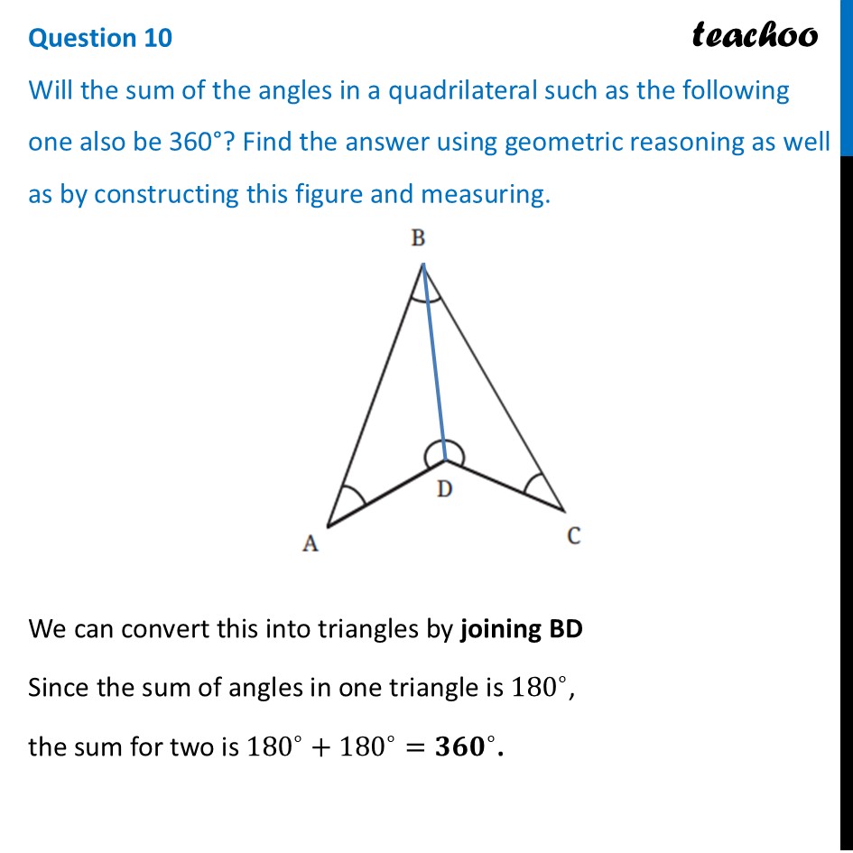 Will the sum of the angles in a quadrilateral such as the following - Figure it out - Page 107