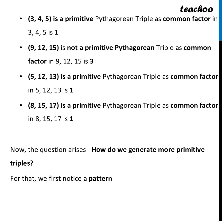 part 4 - Primitive Baudhāyana Triple - Pythagorean triples - Chapter 2 Class 8 - The Baudhayana-Pythagoras Theorem (Ganita Part 2) - Class 8 (Ganita Prakash - 1, 2 & Old NCERT)