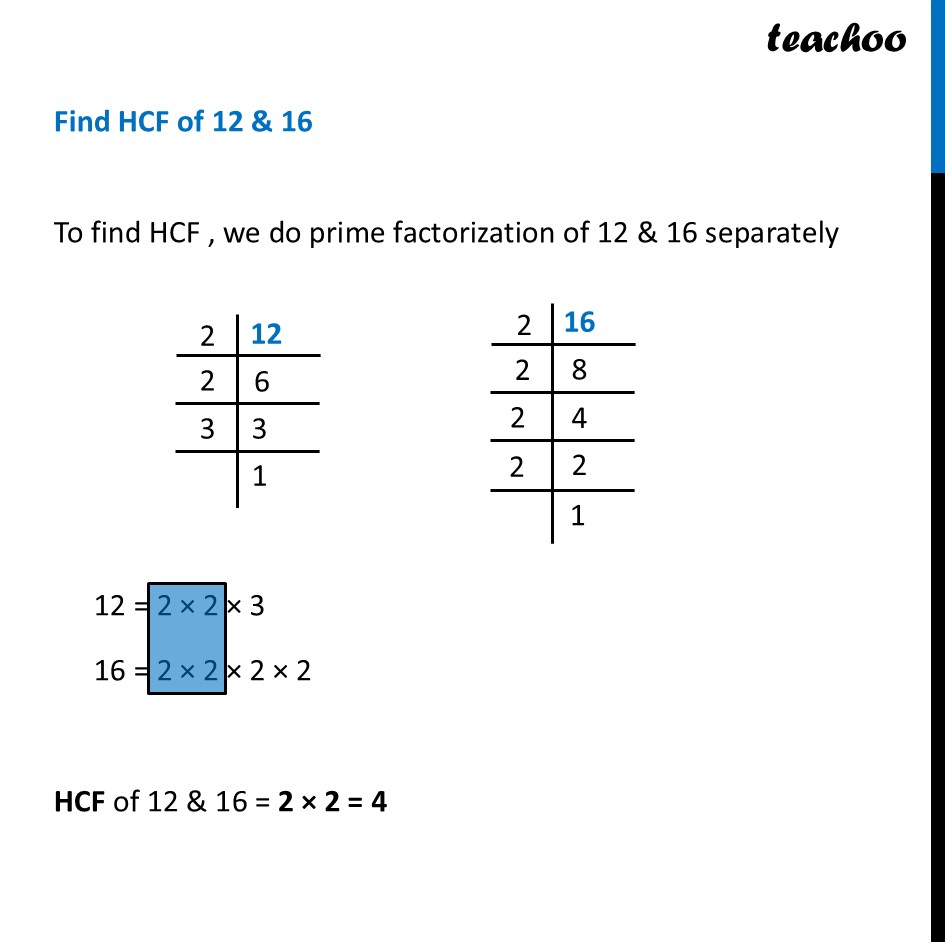part 2 - Finding HCF using Prime Factorisation - Finding HCF using Prime Factorisation - Chapter 3 Class 7 - Finding Common Ground (Ganita Prakash II) - Class 7 (Ganita Prakash 1, 2 & old NCERT)