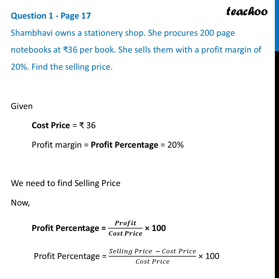 Shambhavi owns a stationery shop. She procures 200 page notebooks at - Profit and Loss