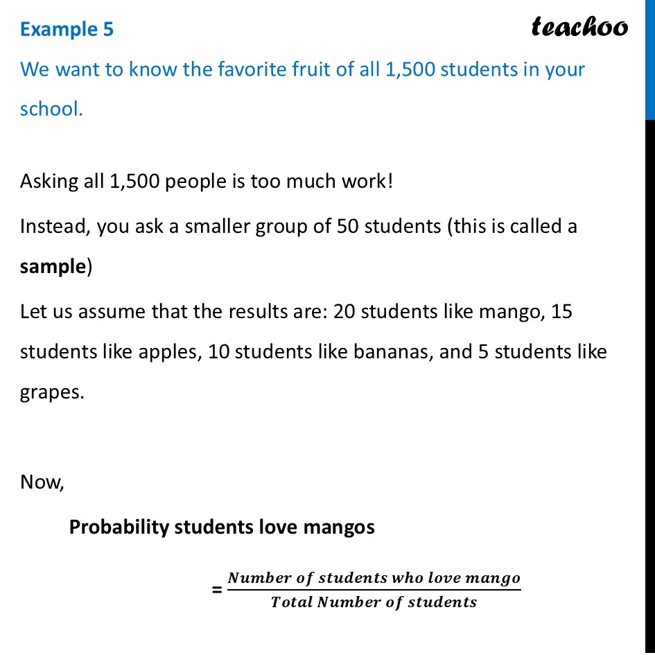 Example 5 - Suppose you anonymously collect information [Class 9] - Analysing Statistical Data Using Probability