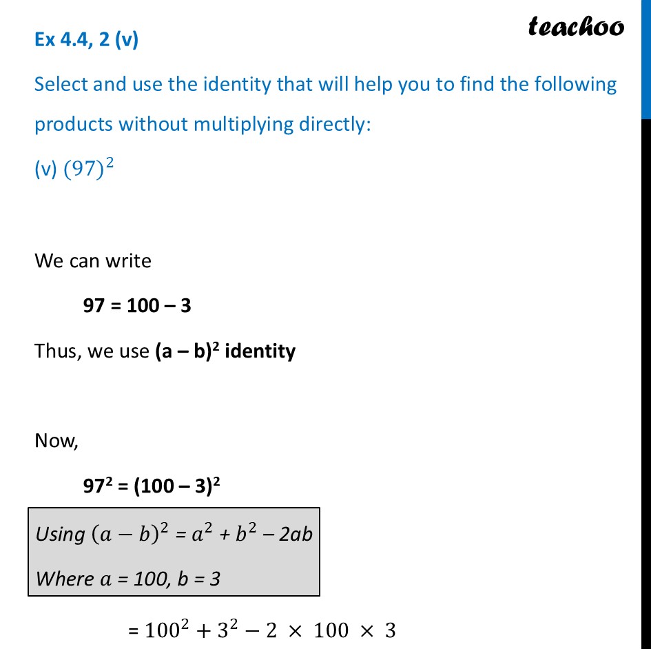 part 8 - Ex 4.4, 2 - Exercise Set 4.4 - Chapter 4 Class 9 - Exploring Algebraic Identities (Ganita Manjari I) - Class 9
