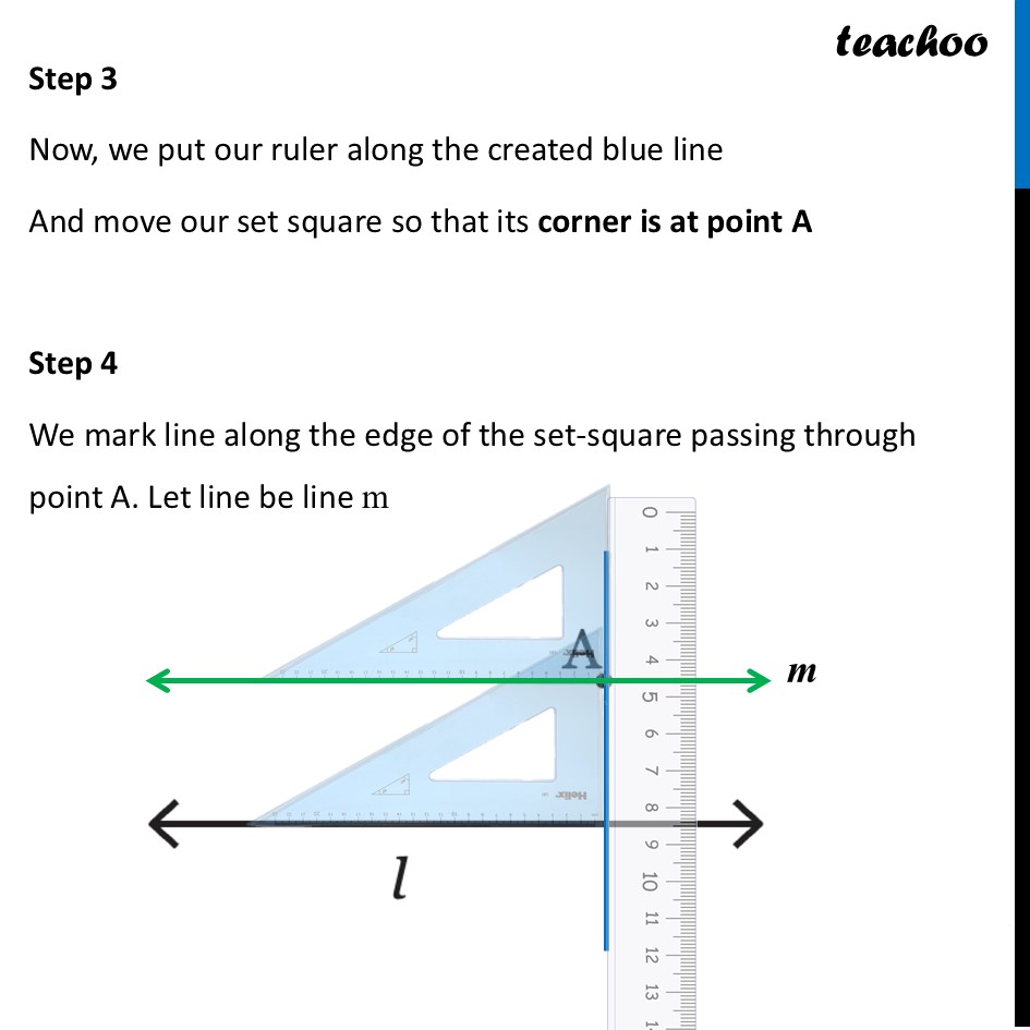 part 3 - Construction of a line parallel to a given line, through a point not on the line - Drawing Parallel Lines - Chapter 5 Class 7 - Parallel and Intersecting Lines (Ganita Prakash) - Class 7 (Ganita Prakash & Old NCERT)