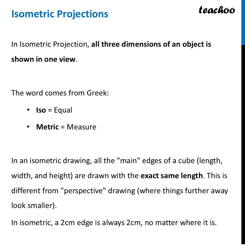 Isometric Projections - Definition [with Example] - Class 8 Maths - Isometric Projections