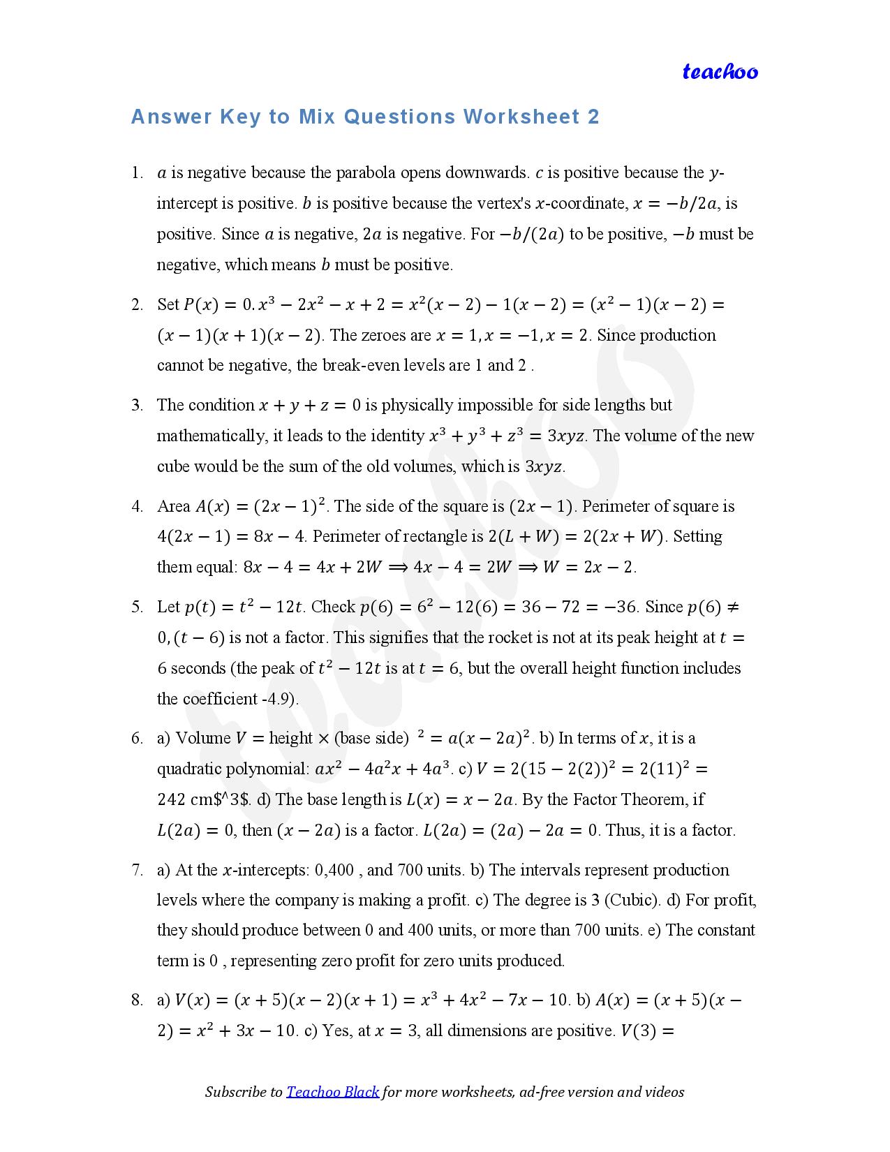 part 5 - Mix Questions - Worksheet 2 - Teachoo Questions - Mix - Serial order wise - Chapter 2 Class 9 Polynomials