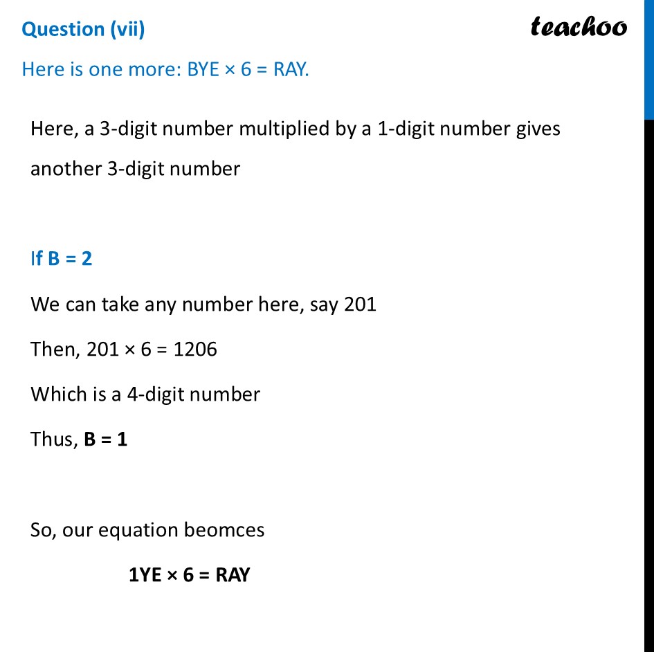 [Ganita Prakash] Here is one more: BYE × 6 = RAY - Class 8 Maths - Digits in Disguise