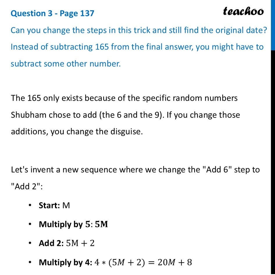 Can you change the steps in this trick and still find the original - ‘Think of a Number’ Tricks