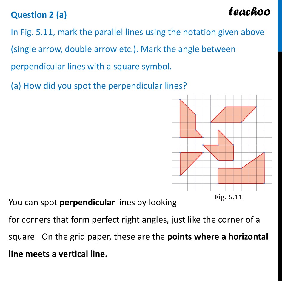 In Fig. 5.11, mark the parallel lines using the notation given above - Figure it out - Page 113, 114