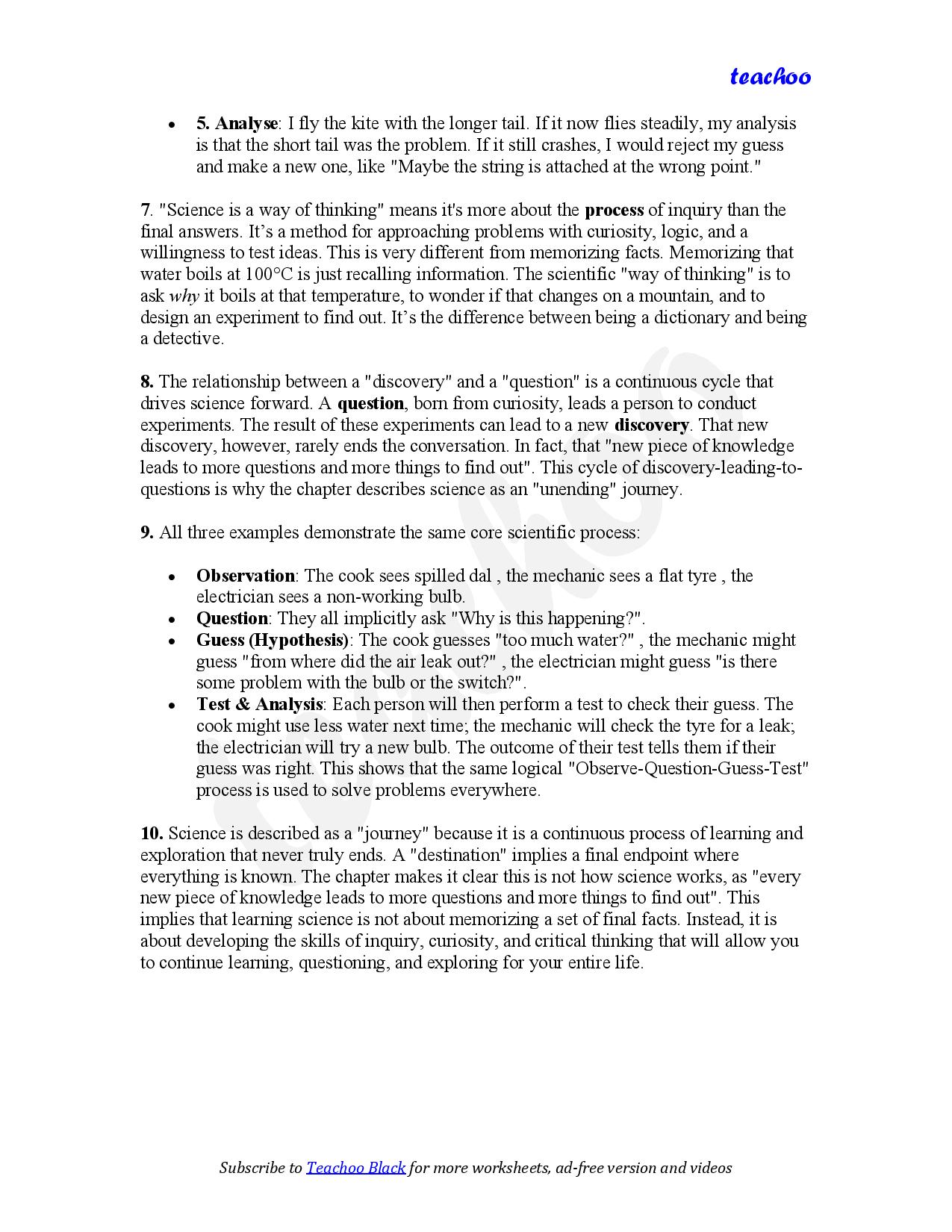 part 5 - Mix Questions - Worksheet 2 - Teachoo Questions - Mix - Chapter 1 Class 6 - The Wonderful World of Science (Curiosity) - Class 6