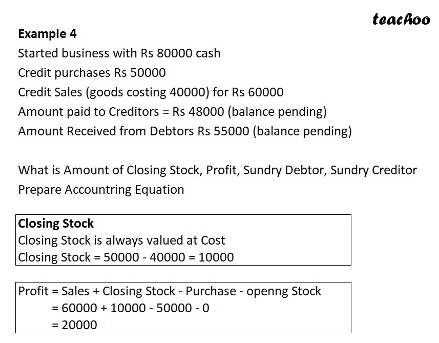 part 10 - Accounting Equation for Purchases, Sales, and Stock - Chapter 5 - Accounting Equation - Class 11 - Accountancy