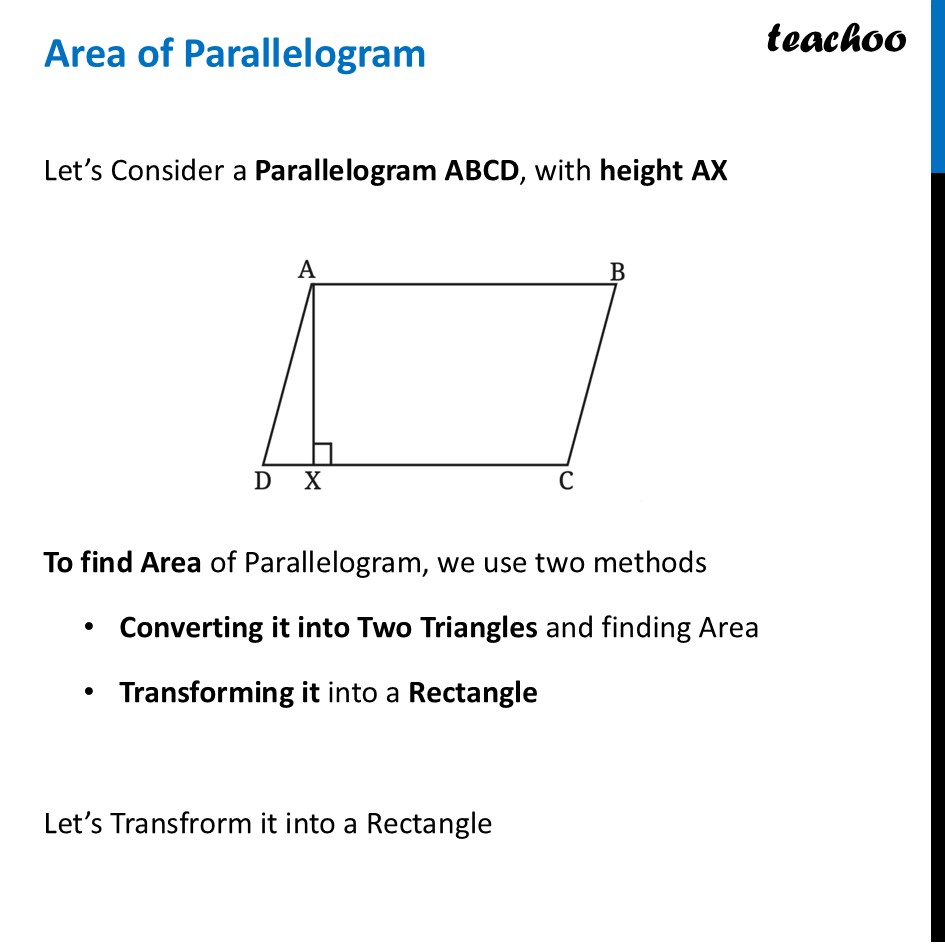 Area of a Parallelogram - Formula, Examples [With Video] - Teachoo - Area of a Parallelogram