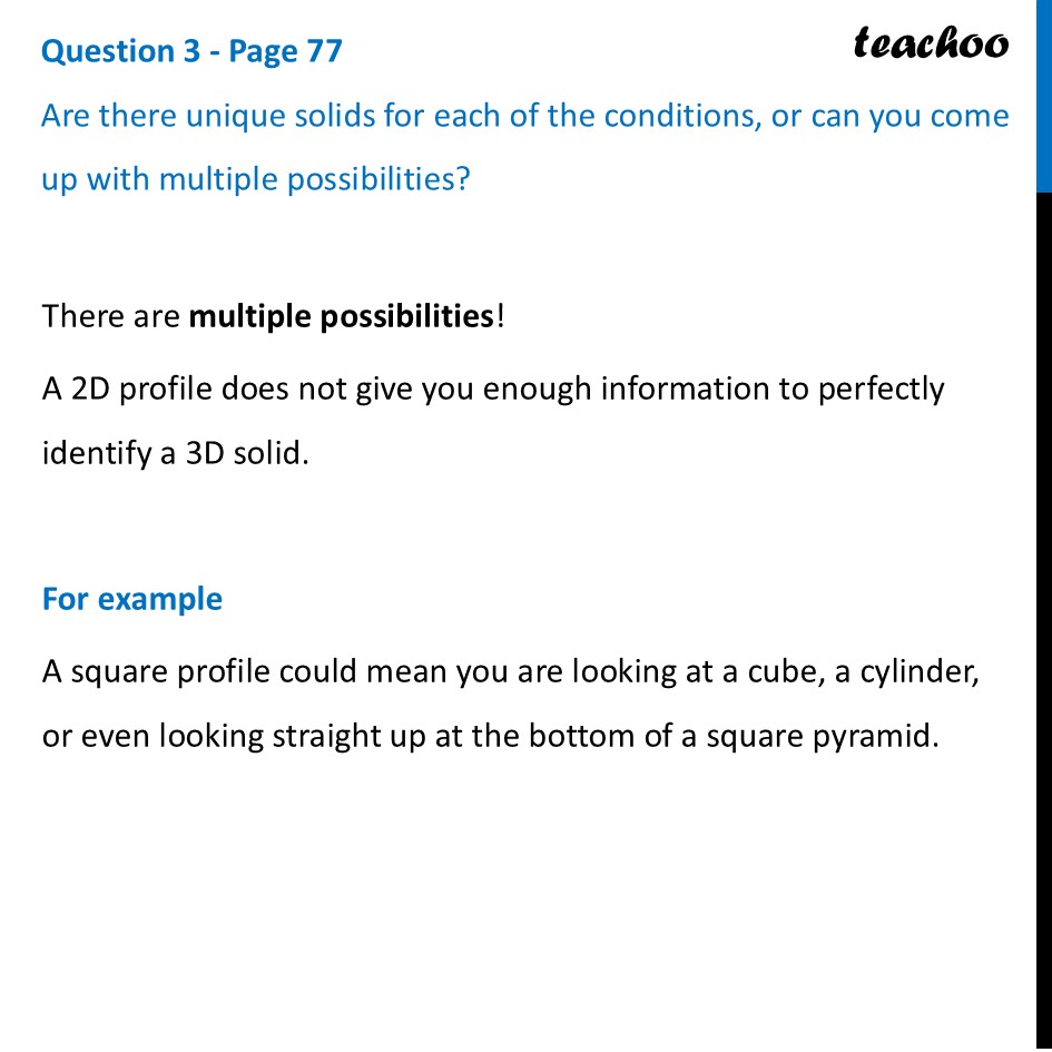 Are there unique solids for each of the conditions, or can you come up - Imagining Solids