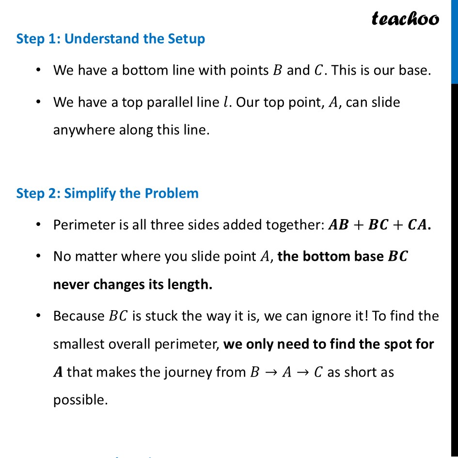 part 2 - Building Triangle between Parallel Lines with Smallest Perimeter - Triangles between Parallel Lines with a Common Base - Chapter 7 Class 8 - Area (Ganita Prakash II) - Class 8 (Ganita Prakash - 1, 2 & Old NCERT)